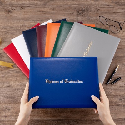 Custom Leatherette Paper Diploma Cover for 8.3''x 11.7'' Graduation Certificate