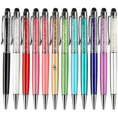Crystal Ballpoint Pens with Stylus Tip