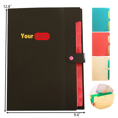 Accordion Expanding File Folders with Snap Fastener Closure