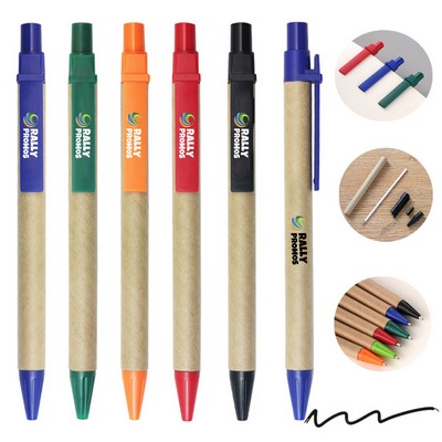 Eco-Friendly Brown Kraft Paper Classical Press Ballpoint Pens